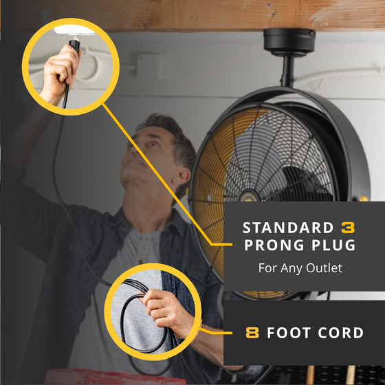 Garage Fan with 8 foot cord | MULE PRODUCTS