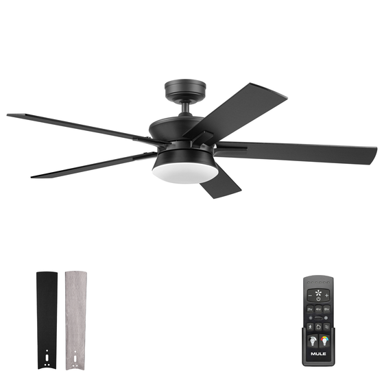 52 Inch MULE Elva Indoor Matte Black Ceiling Fan