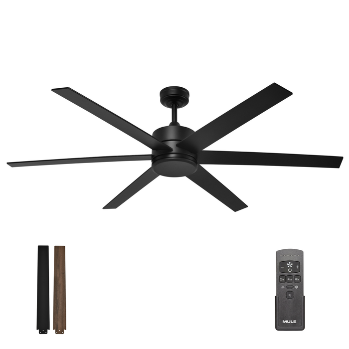 62 Inch Mule Trone Matte Black Indoor/Covered Outdoor Ceiling Fan
