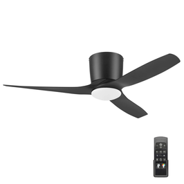 52 Inch Honeywell Lynton Matte Black with Light Ceiling Fan and Remote
