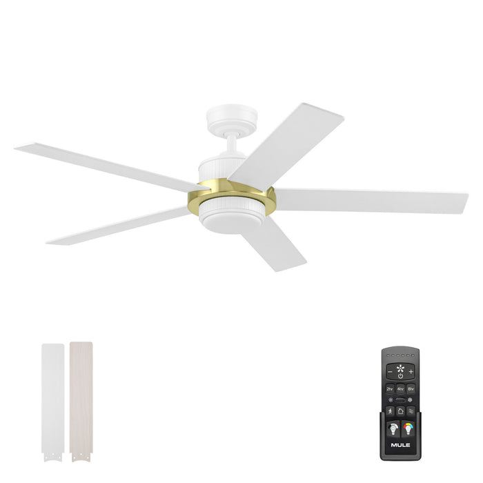 52" MULE Bravar White Gold Ceiling Fan