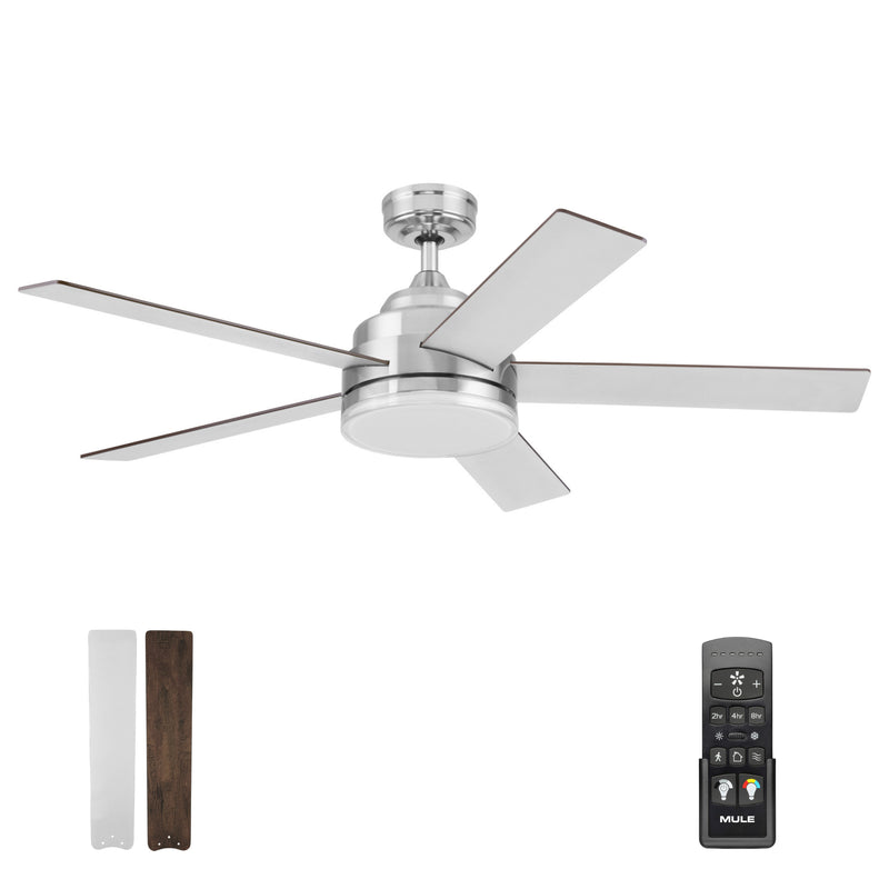 52 Inch MULE Carver Brushed Nickel Indoor Ceiling Fan