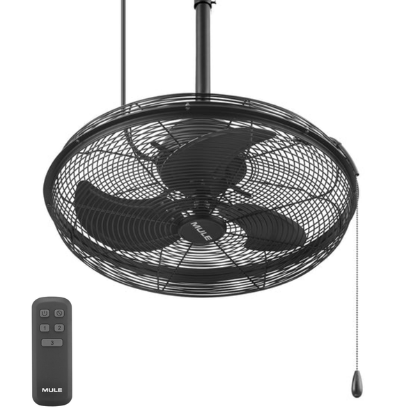 MULE ceiling mounted fan with remote control and pull chain
