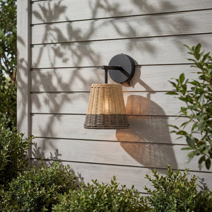 1 Light Outdoor Wall Aged Pewter with 2 Tone Gray Shade