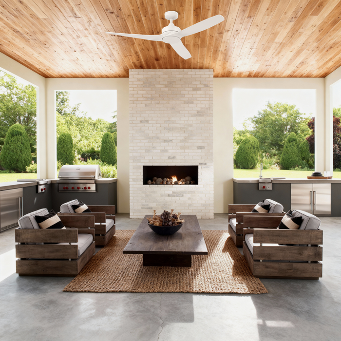 52 Inch Honeywell Lynton White Ceiling Fan and Remote