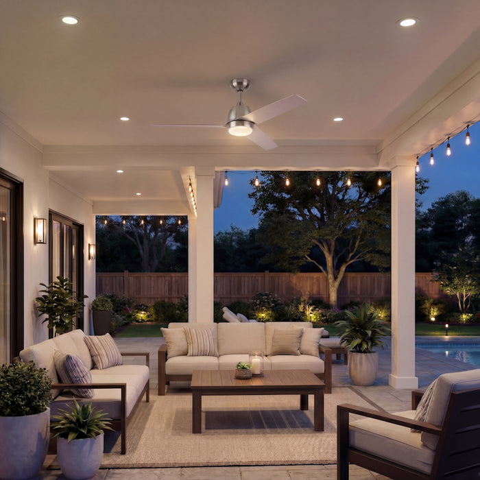 52 Inch MULE Selana Brushed Nickel Indoor/Covered Outdoor Ceiling Fan