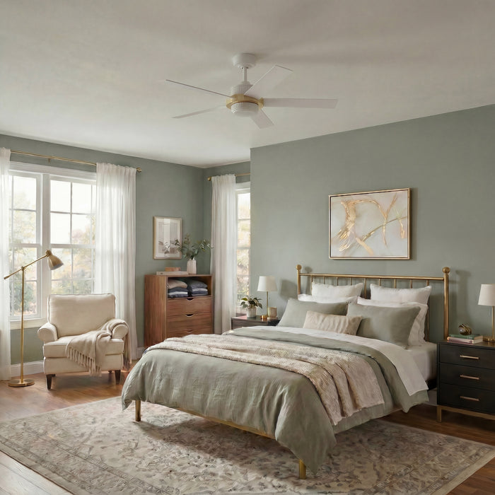 52" MULE Bravar White Gold Ceiling Fan