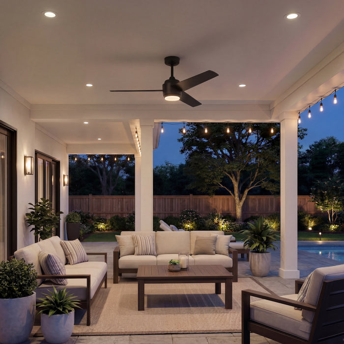 52 Inch MULE Halona Matte Black Indoor/Covered Outdoor Ceiling Fan