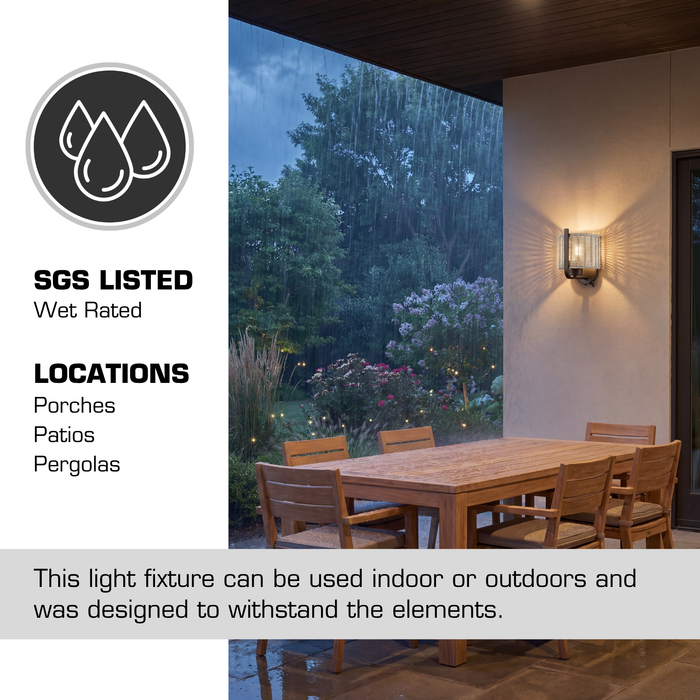 1 Light Outdoor Wall Bronze with Light Gray Shade