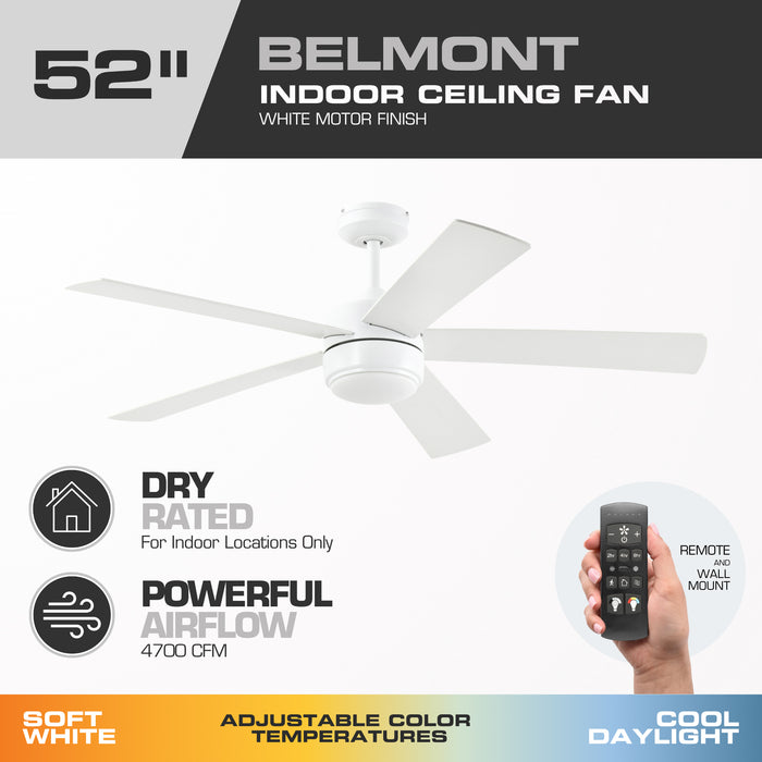 52 Inch MULE Belmont White Indoor Ceiling Fan