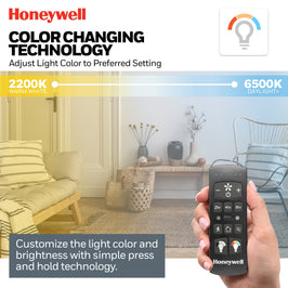 52 Inch Honeywell Lynton Matte Black with Light Ceiling Fan and Remote
