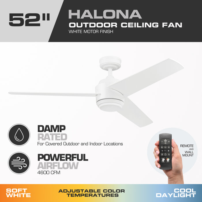 52 Inch MULE Halona White Indoor/Covered Outdoor Ceiling Fan