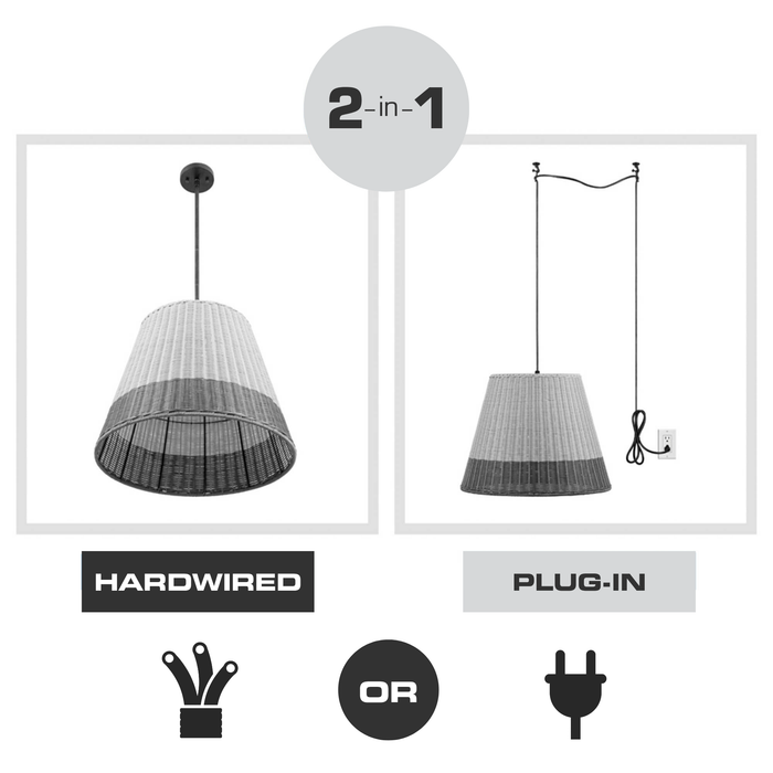 1 Light Outdoor Pendant Matte Black with Light Gray Shade