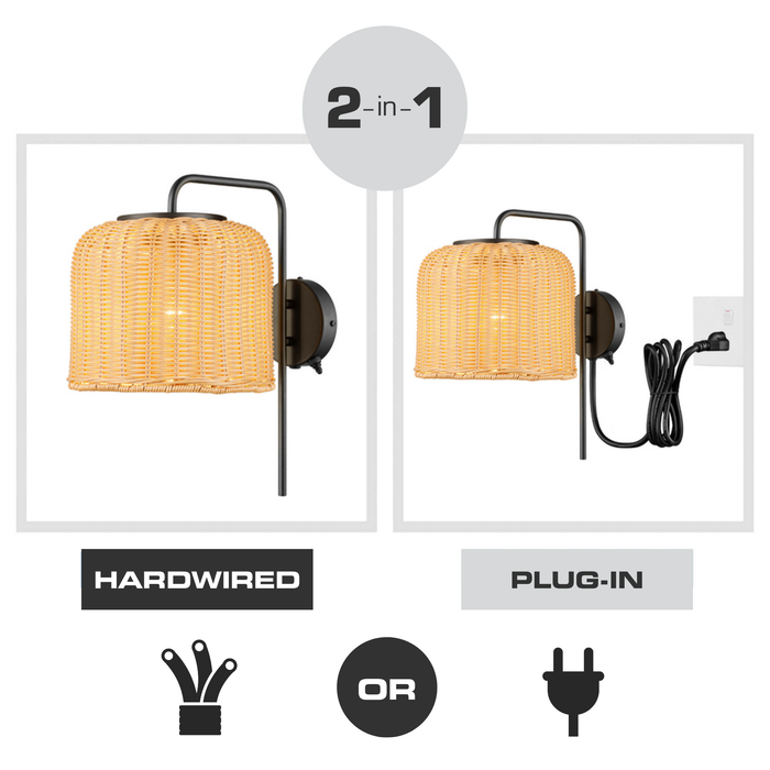 1 Light Outdoor Wall Matte Black with Beige Shade