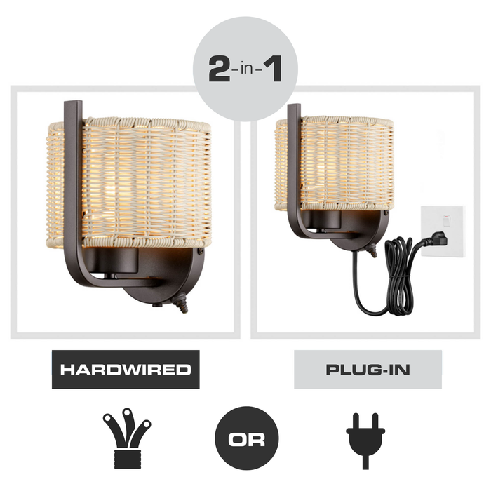 1 Light Outdoor Wall Bronze with Light Gray Shade