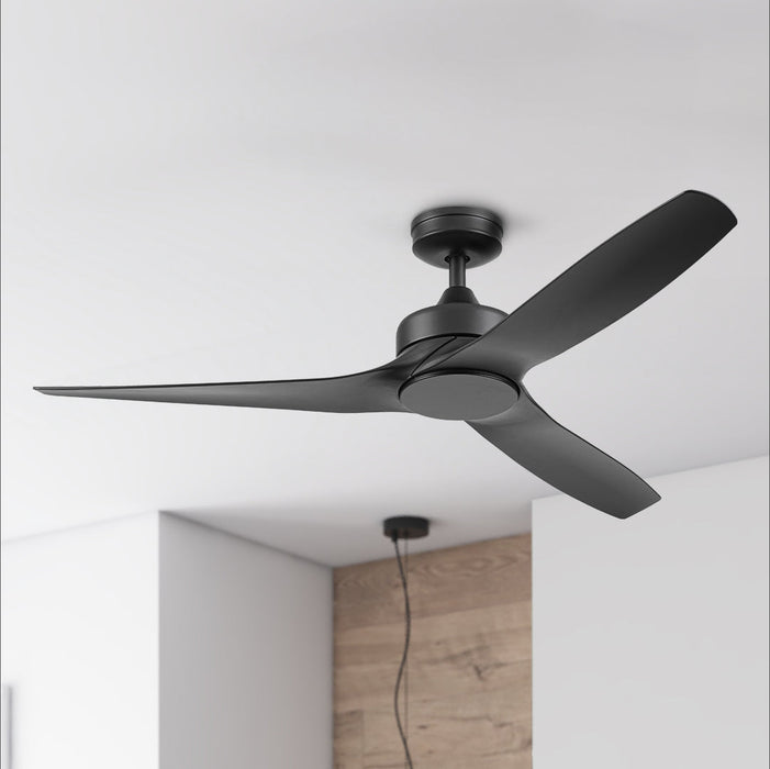 52 Inch Honeywell Lynton Matte Black Ceiling Fan with No Light and Remote