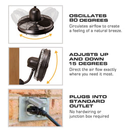 MULE Oscillating Wet-Rated Wall Fan XL with Remote