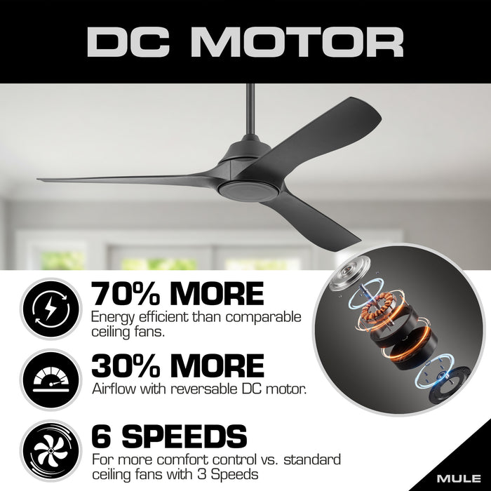 52 Inch MULE Max Breeze™ Matte Black Outdoor Ceiling Fan