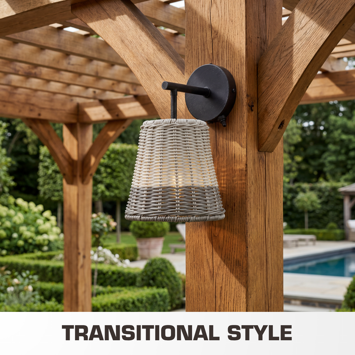 1 Light Outdoor Wall Aged Pewter with 2 Tone Gray Shade