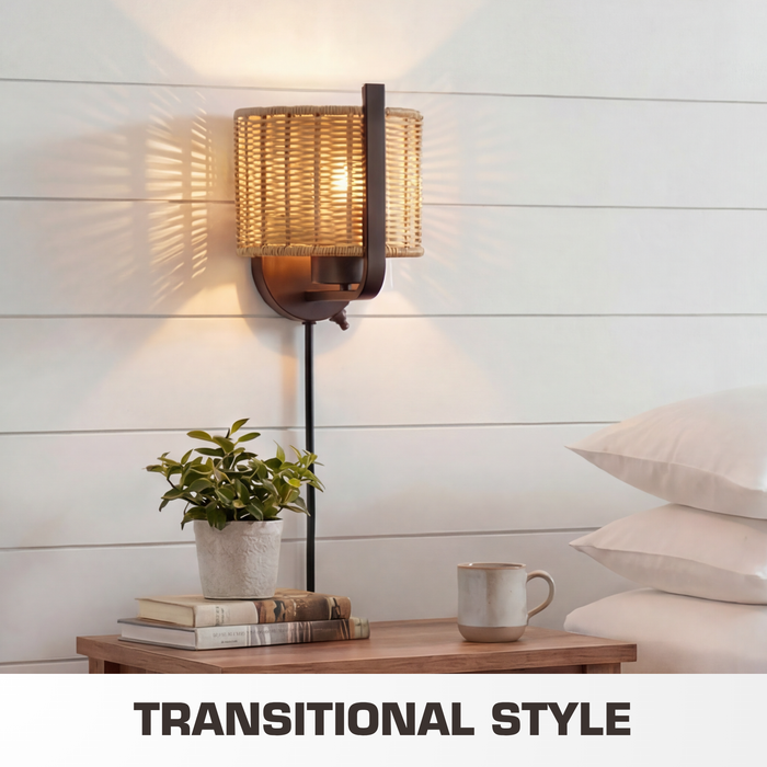 1 Light Outdoor Wall Matte Black with Beige Shade