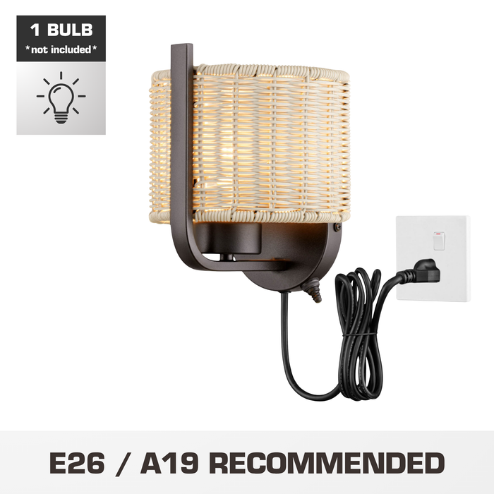 1 Light Outdoor Wall Bronze with Light Gray Shade
