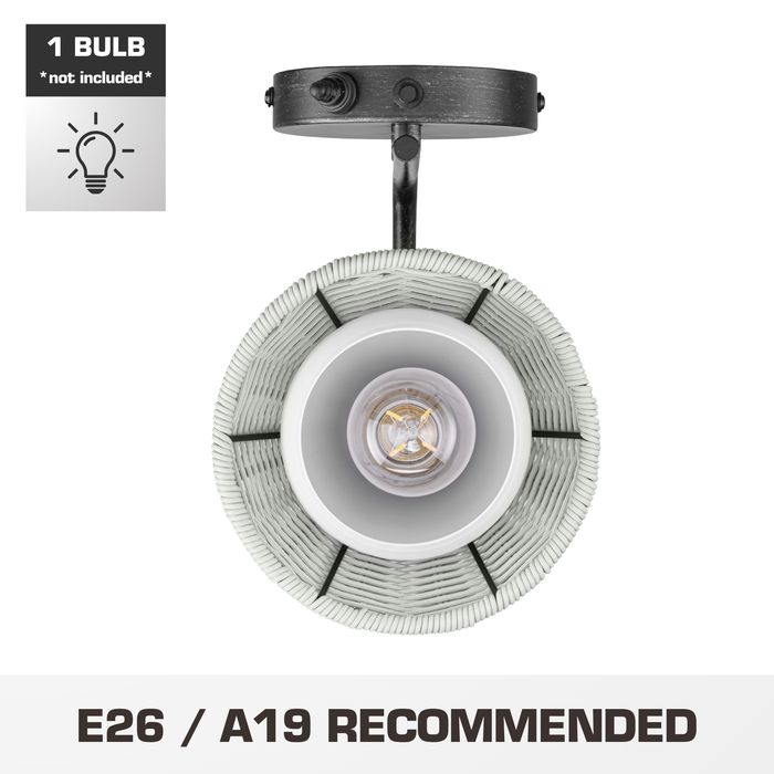 1 Light Outdoor Wall Bronze with Light Gray and White Shade