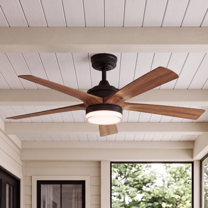 52 Inch MULE Mason Matte Black Indoor/Covered Outdoor Ceiling Fan