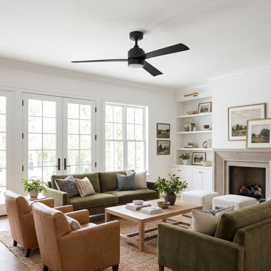 52 Inch MULE Avani Matte Black Indoor/Covered Outdoor Ceiling Fan