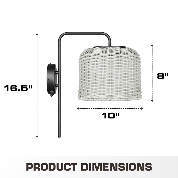 1 Light Outdoor Wall Matte Black with Light Gray Shade