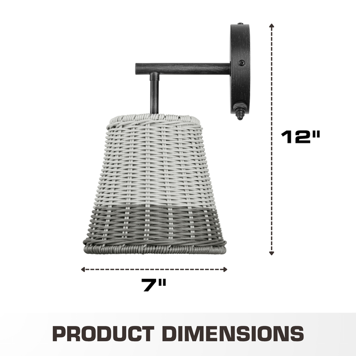 1 Light Outdoor Wall Aged Pewter with 2 Tone Gray Shade