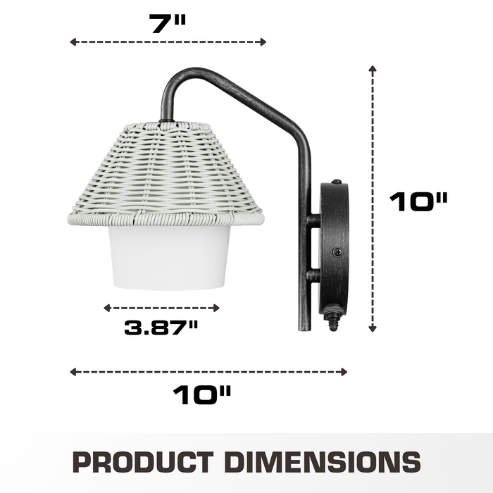 1 Light Outdoor Wall Bronze with Light Gray and White Shade