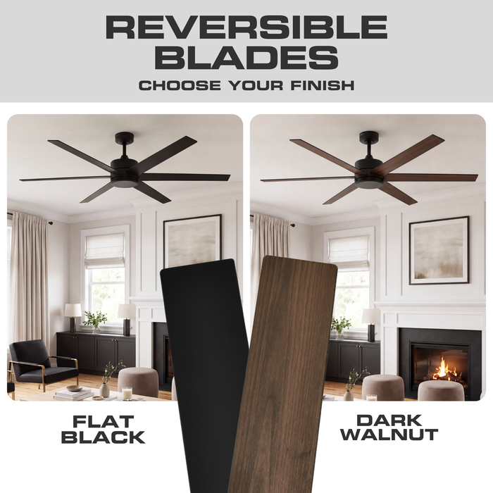 62 Inch Mule Trone Matte Black Indoor/Covered Outdoor Ceiling Fan
