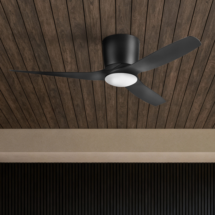 52 Inch Honeywell Lynton Matte Black with Light Ceiling Fan and Remote