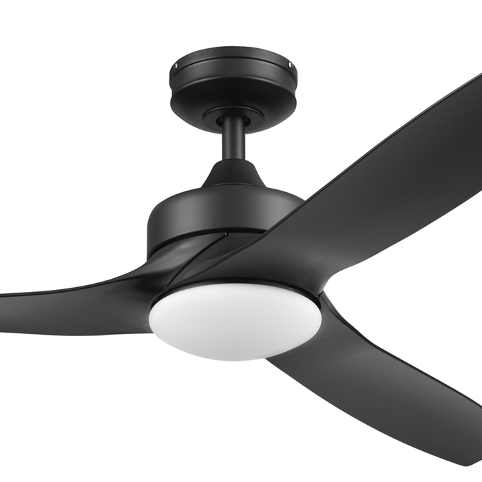 52 Inch Honeywell Lynton Matte Black Ceiling Fan with Light and Remote