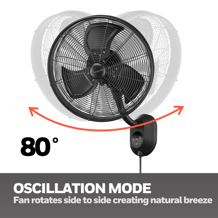Honeywell 18" Outdoor Oscillating Wall Fan with Remote