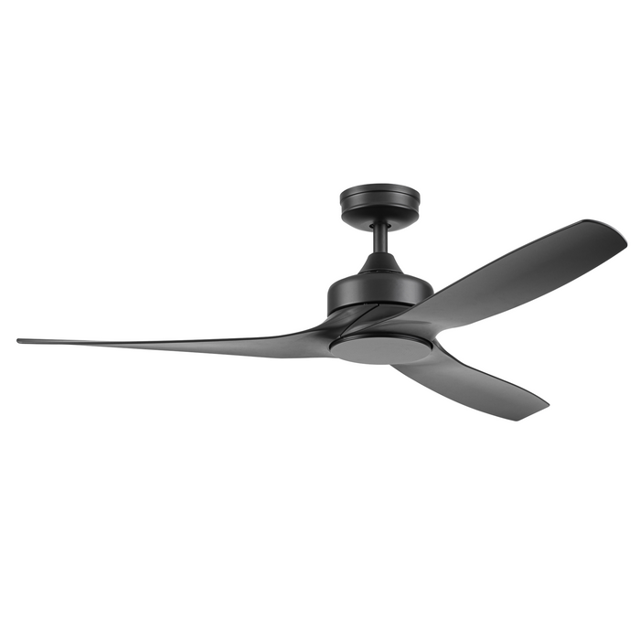 52 Inch Honeywell Lynton Matte Black Ceiling Fan with No Light and Remote