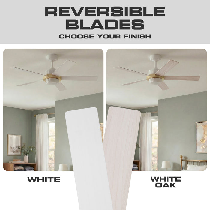 52" MULE Bravar White Gold Ceiling Fan