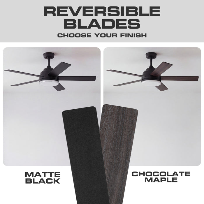 52 Inch MULE Carver Matte Black Indoor Ceiling Fan