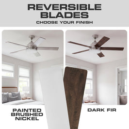 52 Inch MULE Carver Brushed Nickel Indoor Ceiling Fan