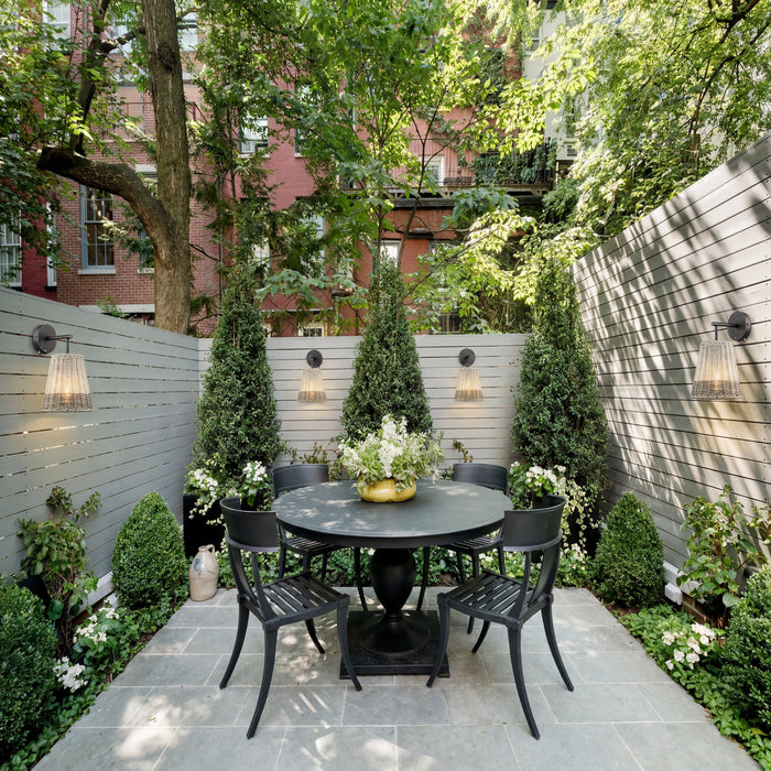 1 Light Outdoor Wall Aged Pewter with 2 Tone Gray Shade