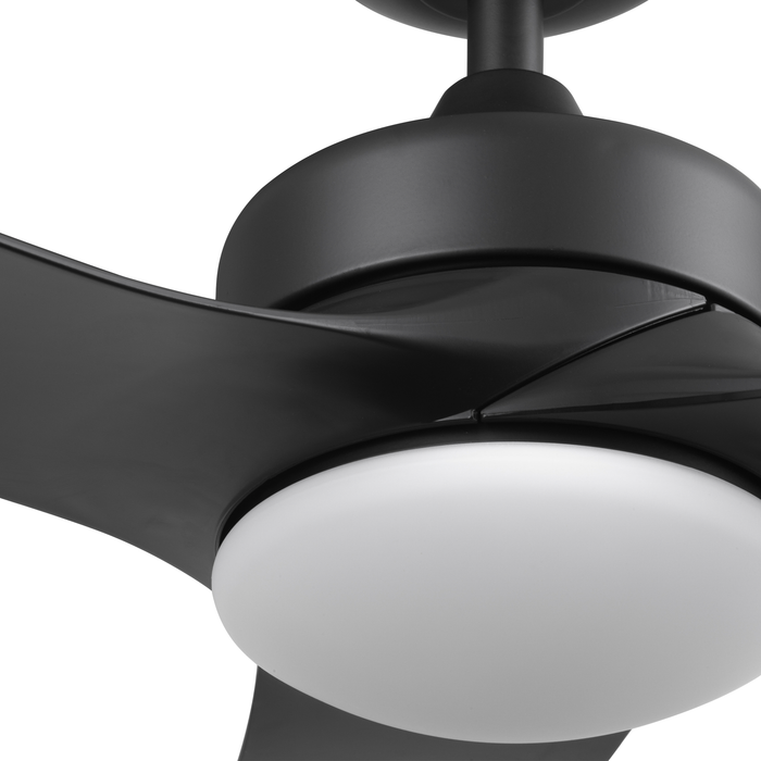 52 Inch Honeywell Lynton Matte Black Ceiling Fan with Light and Remote