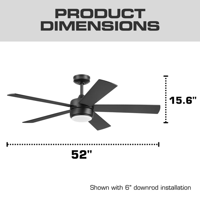 52 Inch MULE Belmont Matte Black Indoor Ceiling Fan