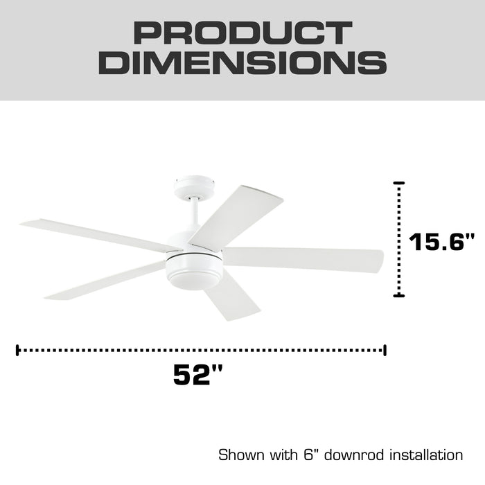 52 Inch MULE Belmont White Indoor Ceiling Fan