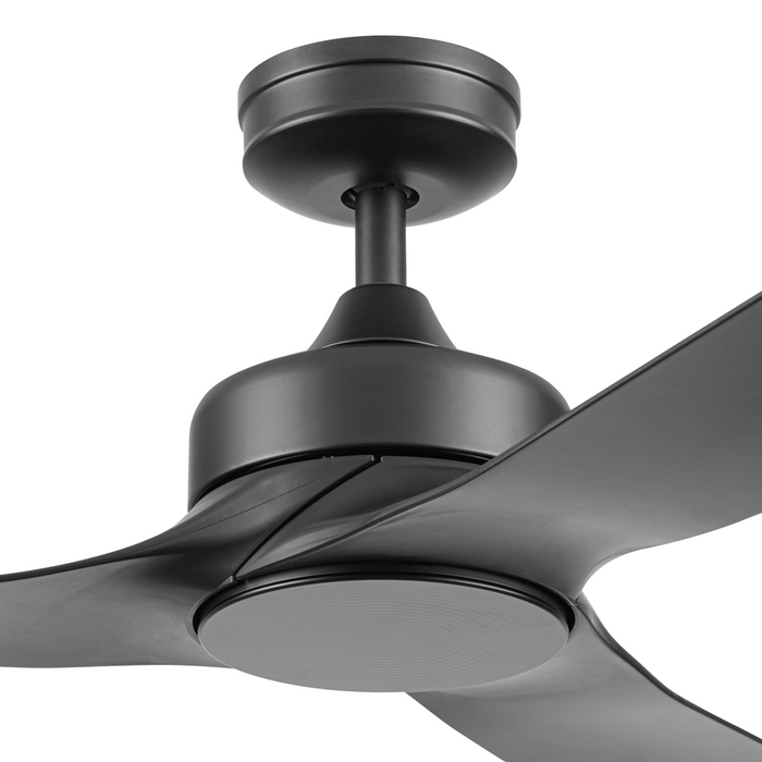 52 Inch Honeywell Lynton Matte Black Ceiling Fan with No Light and Remote