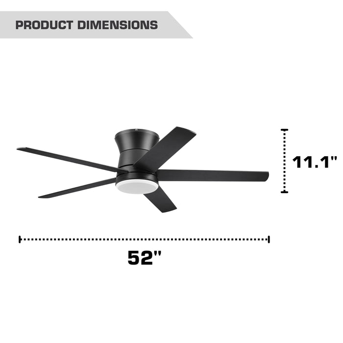 52 Inch MULE Grayson Matte Black Indoor/Covered Outdoor Ceiling Fan