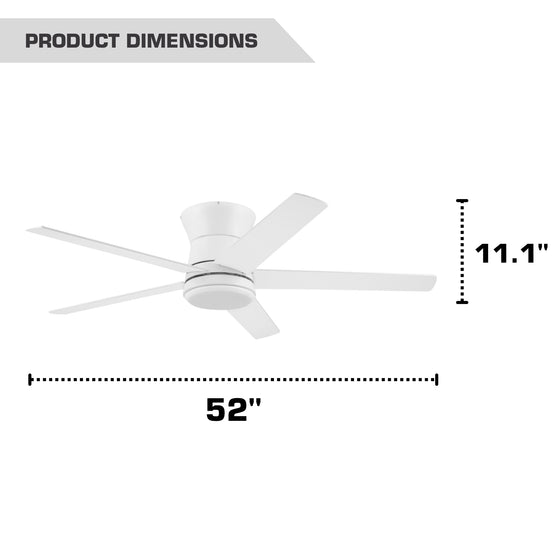 52 Inch MULE Grayson White Indoor/Covered Outdoor Ceiling Fan