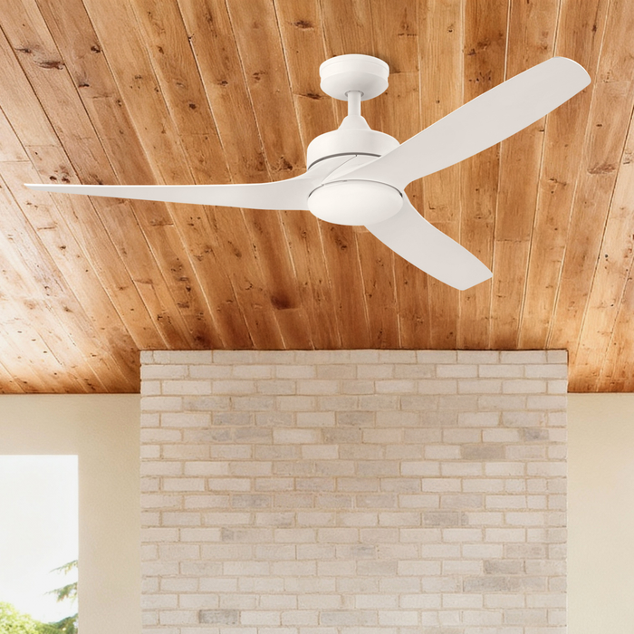 52 Inch Honeywell Lynton White Ceiling Fan with Light and Remote