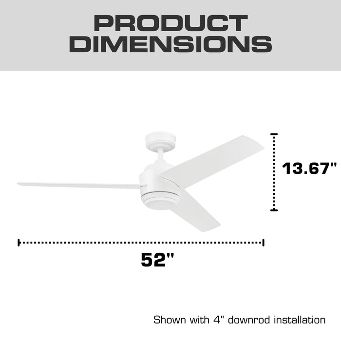 52 Inch MULE Halona White Indoor/Covered Outdoor Ceiling Fan