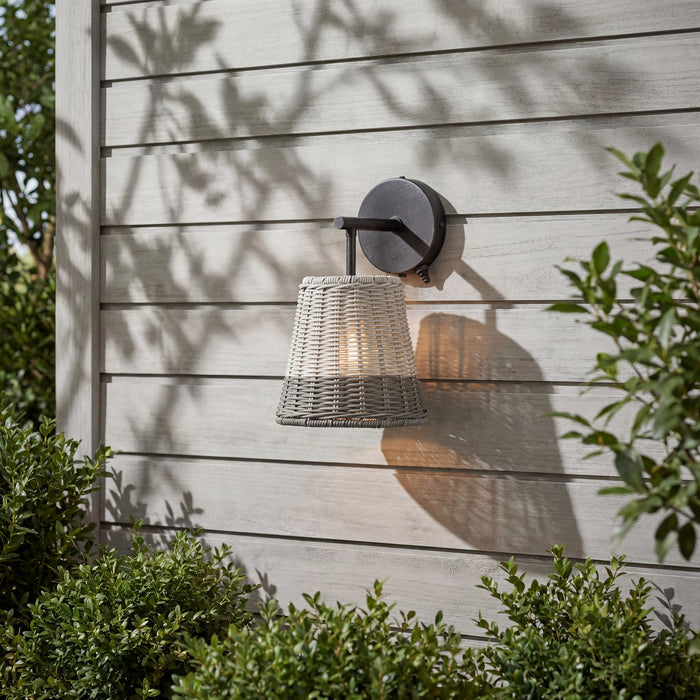 1 Light Outdoor Wall Aged Pewter with 2 Tone Gray Shade