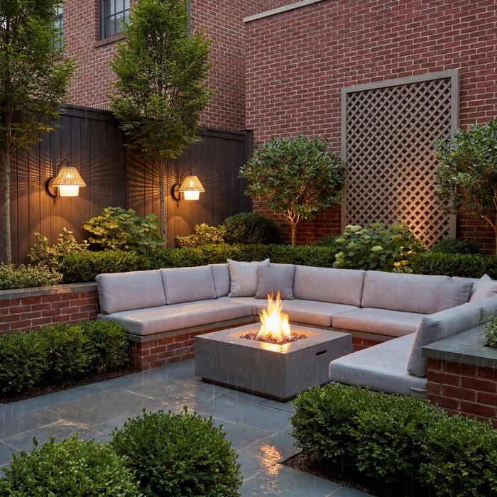 1 Light Outdoor Wall Matte Black with Beige and White Shade